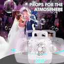 Automatic Rotating Bubble Machine 12 Holes Bubble Blower Plugin or Battery Operated Portable Bubble Maker 20000+ Big Bubbles Per Minute Bubbles for Outdoor Wedding Birthday Easter Party by TinyTreasures Baby Boutique