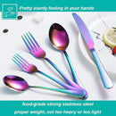 40 Pcs Rainbow Silverware Set for 8, Food Grade Stainless Steel Flatware Set, Eating Utensils Sets Include Fork/Knife/Spoon,Home Kitchen Tableware Set, Reusable Cutlery Set, Dishwasher Safe by CozyNest Decor