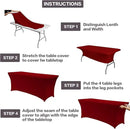 IVAPUPU 2 Pack 6FT Table Cloth for Rectangular Fitted Events Stretch Burgundy Table Covers Washable Spandex Tablecloth Protector for Party, Wedding, Cocktail, Banquet, Festival by CozyNest Decor