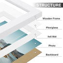 Vittanly 5x7 Picture Frames Set of 9, Shatter Resistant Plexiglass, Display 4x6 Pictures with Mat or 5x7 without Mat, Photo Frames for Wall or Tabletop, Engineered Wood, White by CozyNest Decor
