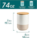 vancasso Sabine Large Ceramic Canister Set with Airtight Wood Lids - 2-Piece Kitchen Food Storage Jars for Flour, Sugar, Coffee & Tea (74 oz Each) - Big Capacity Countertop Jars by CozyNest Decor