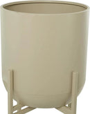 Deco 79 CosmoLiving by Cosmopolitan Metal Round Planter with Removable Stand, 13" x 13" x 42", Beige by GreenHaven Gardens
