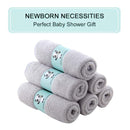 HIPHOP PANDA Baby Washcloths, Rayon Made from Bamboo - 2 Layer Ultra Soft Absorbent Newborn Bath Face Towel - Reusable Baby Wipes for Delicate Skin - Grey, 6 Pack by TinyTreasures Baby Boutique