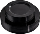 FLOWERCAT 60PCS Black Plastic Plates - Heavy Duty Black Disposable Plates for 30 guests Halloween Party/Wedding/New Year - Include 30PCS 10.25inch Dinner Plates and 30PCS 7.5inch Dessert Plates by CozyNest Decor