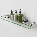 Alise Bathroom Shelf Wall Mounted, Polished Chrome Large Capacity Glass Shelf for Bathroom, 24 inch by CozyNest Decor