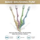 ROARex Vegan Eco Friendly Kids Toothbrush Natural Dinosaurs Made from Plants | 100% Biodegradable and Compostable | 1% for The Planet Product by CozyNest Decor