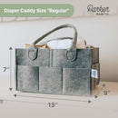 Parker Baby Diaper Caddy - Nursery Storage Bin and Car Organizer for Diapers and Baby Wipes - Gray, Regular by TinyTreasures Baby Boutique