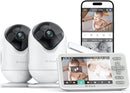 VistaView Lite Smart WiFi Baby Monitor with 2 Cameras- 4” 720P Split Screen & 1080P Camera App Control, Motion Alerts, Night Vision, 3000mAh Battery, 2-Way Talk, Triple Security, 1000ft Range by TinyTreasures Baby Boutique