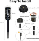 Solar Garden Lights - 6 Pack Black Star Moon, Waterproof Outdoor Path Lights by GreenHaven Gardens