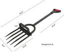 5-Tine Heavy Duty Pitch Fork for Gardening - Long Handled Digging Fork Garden Claw Weeder by GreenHaven Gardens