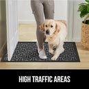 GORILLA GRIP 100% Waterproof All-Season WeatherMax Doormat, 47x35, US Designed Natural Rubber, Stain and Fade Resistant, Low Profile Indoor Outdoor Door Mats, Easy Clean Patio Mat, Slate Geometric by CozyNest Decor