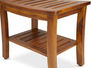 Teak Shower Bench 21 Inch, Fully Assembled Wood Bath Stool for Shower & Spa, The Hermod by TinyTreasures Baby Boutique