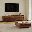 POVISON Fully-Assembled Mid Century Modern TV Stand with Legs, Wood Media Console with Adjustable LED Light, Entertainment Center with Storage for Living Room by CozyNest Decor