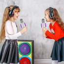 Amazmic Kids Karaoke Microphone Machine Toy Bluetooth Microphone Portable Wireless Karaoke Machine Handheld with LED Lights, Gift for Children Adults Birthday Party, Home KTV(Silver) by TinyTreasures Baby Boutique