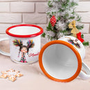Personalized 12 oz Enamel Mug with Name - Custom Camping Coffee Mugs for Home, Work, Travel, Camping - Birthday Christmas Gift for Family Friend (Cute Quirky Girl) by TinyTreasures Baby Boutique