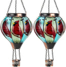 Starsoul 2 PC Cardinal Hot Air Balloon Solar Lantern with Flame Glass Outdoor Hanging Hot Air Balloon Solar Light Waterproof Garden Patio Yard Party Decorations by GreenHaven Gardens