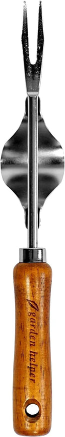 Weed Puller Heavy Duty Japanese Steel with Wood Handle, Hand Weeding Tool, Manual Weeder for Garden, Quick and Easy Weed Pull Tool, Made in Japan, Silver by GreenHaven Gardens