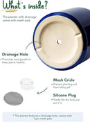 LE TAUCI 12 Inch Pots for Plants, Ceramic Large Plant Pot for Indoor Plants, Mid-Century Modern Flower Planter Pots with Drainage Hole and Removable Plug, Round Planter Pot, Sapphire Blue by CozyNest Decor