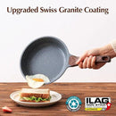 SENSARTE Nonstick Frying Pan Skillet with Lid, Omelet Pan with Cover, Healthy Cooking Chef's Pan, Kitchen Cooking Pan, Free of Intentionally Added PFOA/PFOS (12.5inch + Glass Lid)