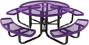 Coated Outdoor Furniture Heavy-Duty Portable Outdoor Kids Table with Umbrella Hole, Expanded Metal Kids Picnic Table, Commercial-Grade, Made in America (46 In, Round, Childrens, Purple) by GreenHaven Gardens
