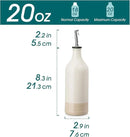 vancasso 20 Oz Ceramic Olive Oil Dispenser Bottle, Bottle Dispenser with Spout and Funnel for Kitchen,Suitable for Oil, Vinegar, Coffee Syrups & Other Liquids，Cream by CozyNest Decor