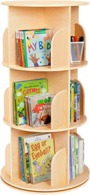 OOOK Kids Rotating Bookshelf, Small Corner Bookshelf for Small Space, 360° Display 3 Tier Floor Standing Bookcase Storage Rack, Wooden Narrow Bookcase Organizer for Bedroom, Living Room by TinyTreasures Baby Boutique