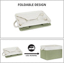 Bidtakay Large Fabric Baskets for Organizing [3-pack] Closet Organizers and Storage Baskets for Gifts Empty Foldable Nursery Baskets for Toy Storage 15 X 11 X 9.5 Inches (White&green) by TinyTreasures Baby Boutique