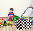 HIYAGON Rectangular Car Basket for Boys Checkered Basket Kids Baby Storage Bin Toy Organizer Box Car Room Decor(Racing Flag) by TinyTreasures Baby Boutique