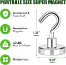 MIKEDE Magnetic Hooks Heavy Duty, 40lbs Earth Magnets with Hooks for Refrigerator, Strong Magnets with Rust Proof Metal Hooks for Cruise Cabins, Classroom, Outdoor - Pack of 20 by CozyNest Decor