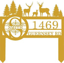 Personalized Deer Custom Garden Address Sign with Metal Stake, Housewarming Gift, Outside Camping Decor by CozyNest Decor