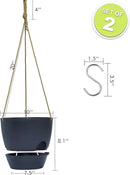 10 Inch Self Watering Hanging Pots, 2 Pack Hanging Planters with 40oZ Deep Reservior for Indoor Outdoor Plants Flowers, Black by CozyNest Decor