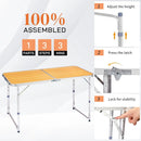 Outvita 4ft Portable Folding Camping Table, Outdoor Waterproof Adjustable Height Table, Aluminum Lightweight Suitcase Foldable Table for Picnic BBQ Beach Dining by GreenHaven Gardens
