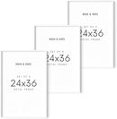 HAUS AND HUES 24x36 White Metal Picture Frames - Features Premium Aluminum, Vertical & Horizontal Hang, Shatterproof Plexiglass - Perfect for Home, Room, Office (24x36 in, White, Set of 3) by CozyNest Decor