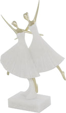 Deco 79 Polystone Dancer Decorative Sculpture Ballet Home Decor Statue with Gold Accents, Accent Figurine 9" x 4" x 13", Cream by CozyNest Decor