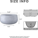 Kante 15.7" Dia Round Concrete Planter, Cement Plant Pots with Drainage Hole and Rubber Plug for Outdoor Indoor Garden Home, Modern Curvaceous Design, Gray by GreenHaven Gardens