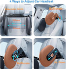 Car Headrest Pillow with Hook, Adjustable Car Seat Neck Support with Memory Foam & Ice Silk, 360° Rotating Travel Sleeping Headrest for Kids & Adults (1 Eye Mask Included) by TinyTreasures Baby Boutique