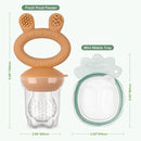 Haakaa Baby Fruit Food Feeder & Mini Freezer Nibble Tray Combo, Breastmilk Popsicle Molds for Baby Cooling Relief, BPA Free Silicone Feeder for Safe Infant Self Feeding, 4 Month+ (Pumpkin) by TinyTreasures Baby Boutique