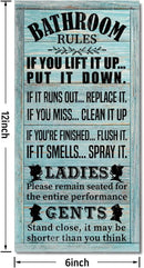 Rustic Western Bathroom Decor - Funny Wall Signs, Farmhouse Country Rules Wall Decor C1 by CozyNest Decor
