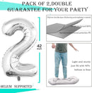 GOER Silver Number 2 Foil Balloons,Huge Number Balloons for 2nd 22nd Birthday Party Supplies Anniversary Decorations(3 pcs,42 inch,32 inc,16inch) by TinyTreasures Baby Boutique