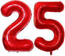 GOER Number 25 Balloons for 25th Birthday Party Decorations,42 Inch Jumbo Foil Helium 52 Balloons for 52nd Birthday Party Decoration (Red) by TinyTreasures Baby Boutique
