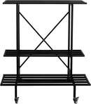 Zhongma 3 Tier Plant Stand with Wheels, Heary Duty Metal Plant Stand, 35.43 L x 17.5 W x 38.6H . Space saving Plant Stand by GreenHaven Gardens
