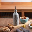 Sweejar Ceramic Olive Oil Dispenser Bottle, 20 Oz Relief Opaque Oil Cruet Protects Oil To Reduce Oxidation, Suitable for Storage Oil, Vinegar, Soy Sauce, Coffee Syrup, Liquids, Set of 1 (Gray) by CozyNest Decor