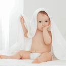 EMME Muslin Baby Blankets 100% Cotton 4-Layer Swaddle 40"x50" Lightweight Soft Breathable for Toddler, Infant, Newborn All Season Gauze Blanket, White by CozyNest Decor
