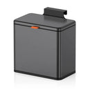 Mbillion Kitchen Compost Bin Hanging Trash Can with Lid 1.05 Gallon Stainless Steel Garbage Can for Kitchen Cabinet Door Mounted Trash Can Under Sink Door RV Bathroom,Brushed Black by GreenHaven Gardens