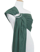 Ring Sling Baby Carrier, Soft Linen Cotton Baby Sling Carrier Newborn to Toddler, Baby Wrap Carrier for Plus Size Parents, Perfect Shower Gift, Lightly Padded Adjustable Nursing Cover Green by TinyTreasures Baby Boutique