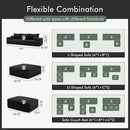 Boneless Sectional Cloud Couch Sofa Bed for Living Room, 112" Modular Modern Lounge 3 Seater Sleeper Black Couches with Chaise, No Assemble, Cordury Compression Upholstered Sofas by CozyNest Decor