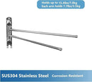 Bathroom Towel Holder JSVER 2 Arms SUS304 Stainless Steel Wall Mounted Towel Bar, Swivel Towel Racks for Bathroom, Kitchen by CozyNest Decor
