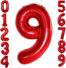 GOER 2 Pcs 42 Inch Red Foil Balloons Number 9,Huge Number Balloons for 9th 99th Birthday Party Supplies Anniversary Decorations by TinyTreasures Baby Boutique