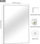 36x55 inch Bathroom Mirror, Silver Rectangle Mirror with Thin Metal Frame, Large Rectangular Wall Mirrors for Bathroom, Living Room, Big Mirror Hang Horizontal/Vertical by CozyNest Decor