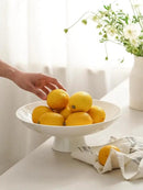 Kanwone Large Fruit Bowl for Kitchen Counter - Decorative Bowls for Home Décor - Ceramic Fruit Bowl, Pedestal Bowl - Modern Key Bowl for Entryway Table - 11.5 Inches, White by CozyNest Decor
